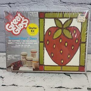Vintage Stained Glass Projects Kit New Starter Kit Strawberry Butterfly Holidays